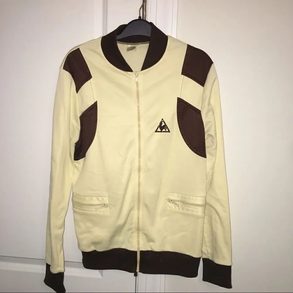 Le Coq Sportif Vintage 1980’s track soccer tennis court warm up jacket M retro